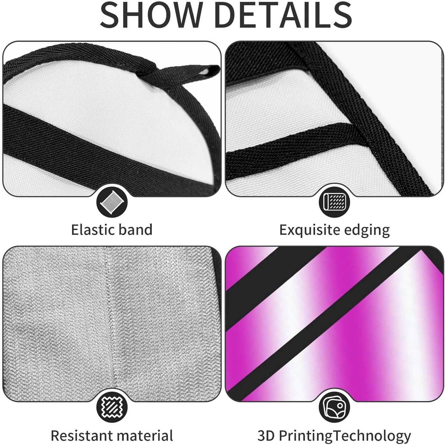 Pink White Diagonal Striped Gradient Pet Hair Removal Glove Dogs Hair Remover Glove Cats Fur Removal Tool with Hanging Loop for Couch 6.7X9.5 in