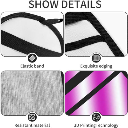 Pink White Diagonal Striped Gradient Pet Hair Removal Glove Dogs Hair Remover Glove Cats Fur Removal Tool with Hanging Loop for Couch 6.7X9.5 in