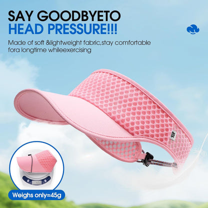 Sun Visor Hat Men Women - Moisture Wicking Lightweight Sports Cap