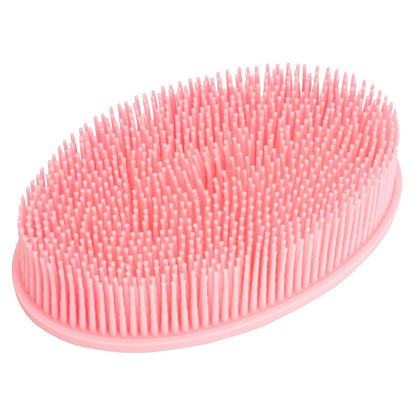 Exfoliating Silicone Body Scrubber Shower Bath Body Brush Easy to Clean, Lathers Well, Eco Friendly (Pink)