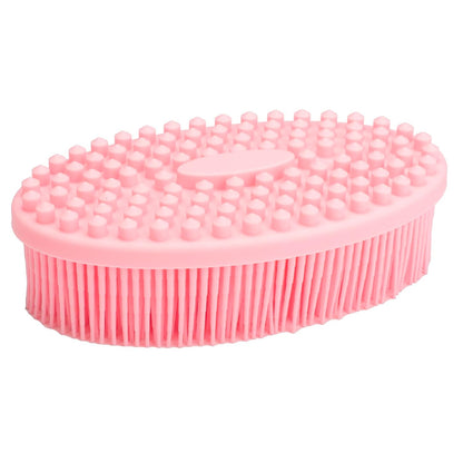 Exfoliating Silicone Body Scrubber Shower Bath Body Brush Easy to Clean, Lathers Well, Eco Friendly (Pink)