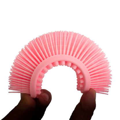 Exfoliating Silicone Body Scrubber Shower Bath Body Brush Easy to Clean, Lathers Well, Eco Friendly (Pink)