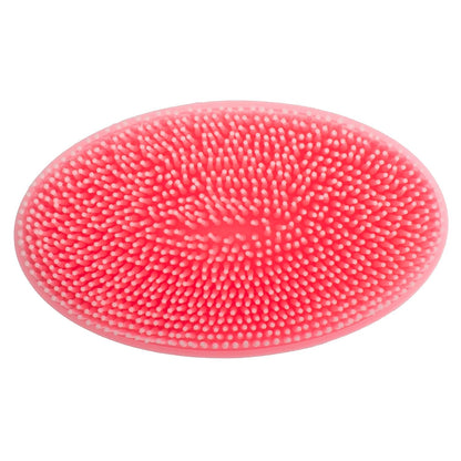 Exfoliating Silicone Body Scrubber Shower Bath Body Brush Easy to Clean, Lathers Well, Eco Friendly (Pink)