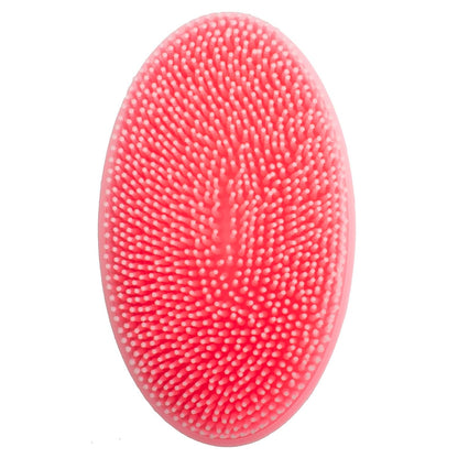 Exfoliating Silicone Body Scrubber Shower Bath Body Brush Easy to Clean, Lathers Well, Eco Friendly (Pink)