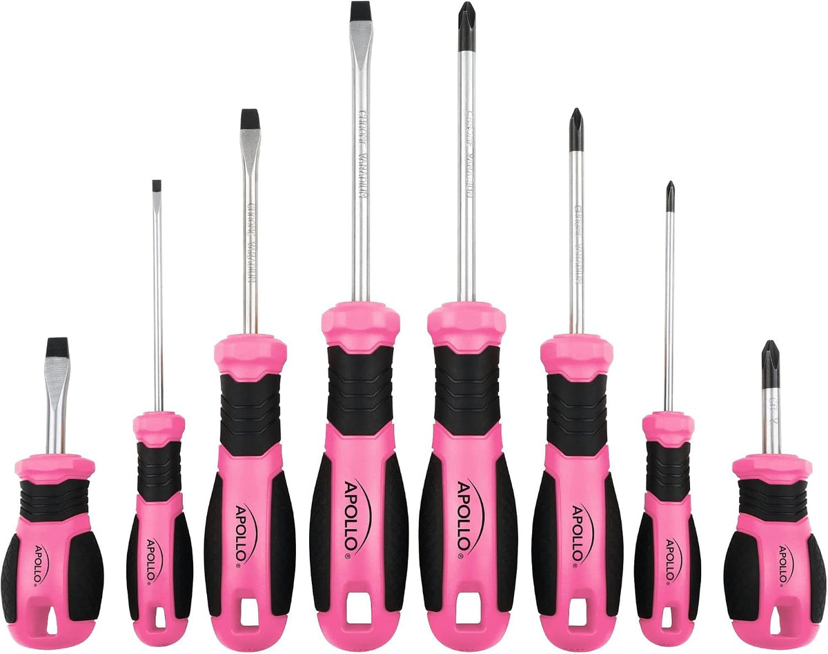 8 Piece Screwdriver Set, Pink DT5018P