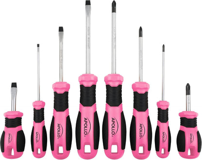 8 Piece Screwdriver Set, Pink DT5018P
