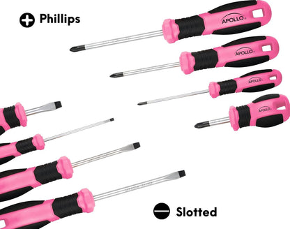 8 Piece Screwdriver Set, Pink DT5018P