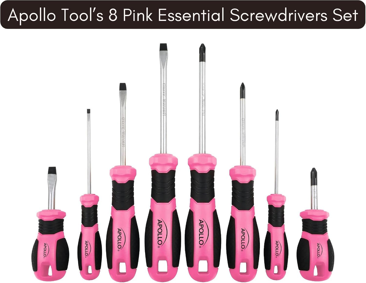 8 Piece Screwdriver Set, Pink DT5018P