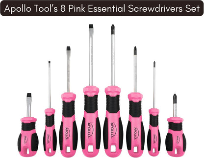 8 Piece Screwdriver Set, Pink DT5018P