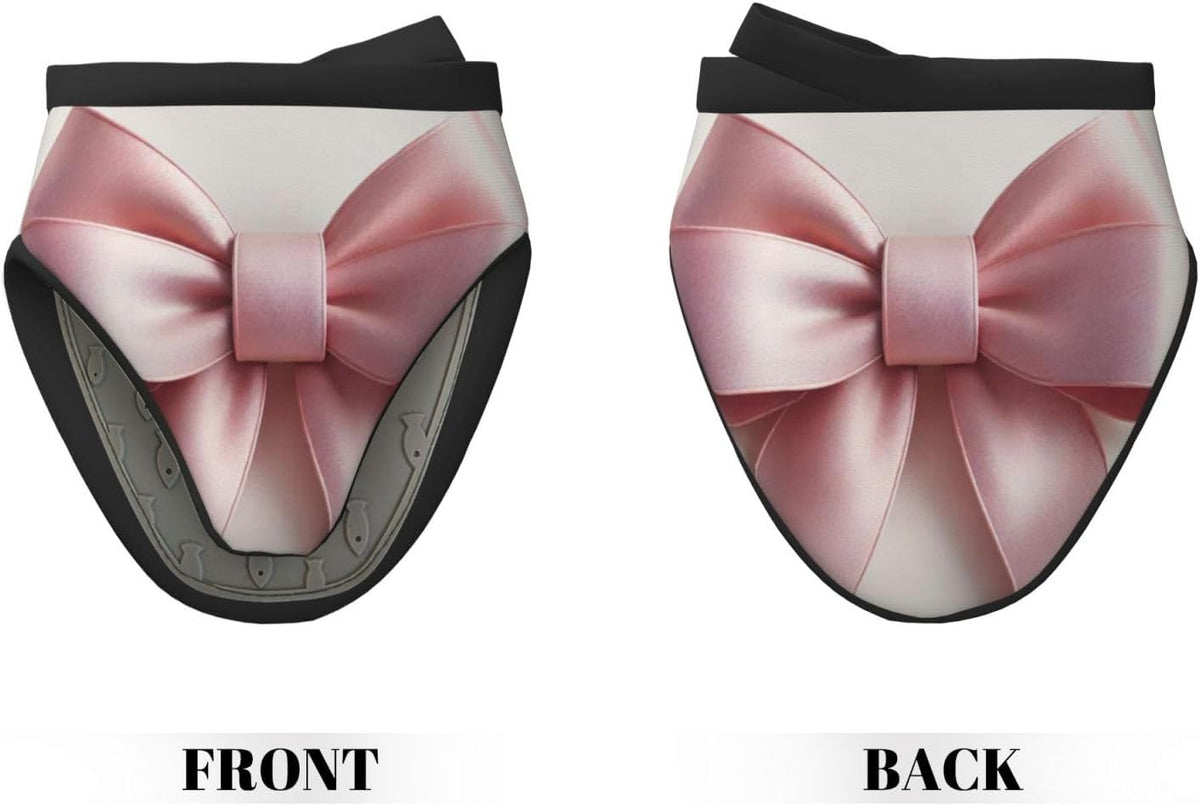 Pink Bow Mini Oven Mitts Non-Slip Silicone Grips Heat Resistant Kitchen Gloves for Cooking & Baking 5.9"x5.9"