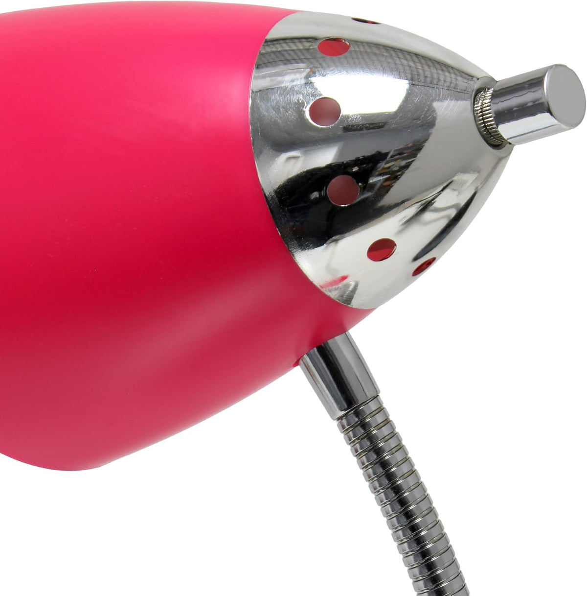 LD2001-PNK-LB 17.5" Flossy Flexible Gooseneck Clip Light Desk Lamp with LED Bulb, Pink