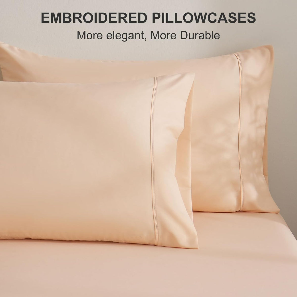 Bedding Twin Bed Sheets Set - Soft Bed Sheets - Cooling Breathable Bedding Set with 16" Deep Pocket (3 Pieces, Twin, Peach Pink)