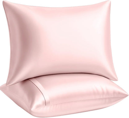 Satin Pillowcase with Zipper, Like Silk Pillow Cases - Pink