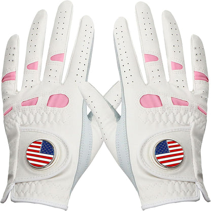 Golf Gloves Women with Ball Marker