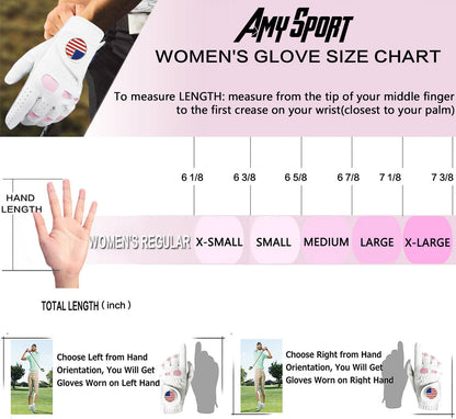 Golf Gloves Women with Ball Marker