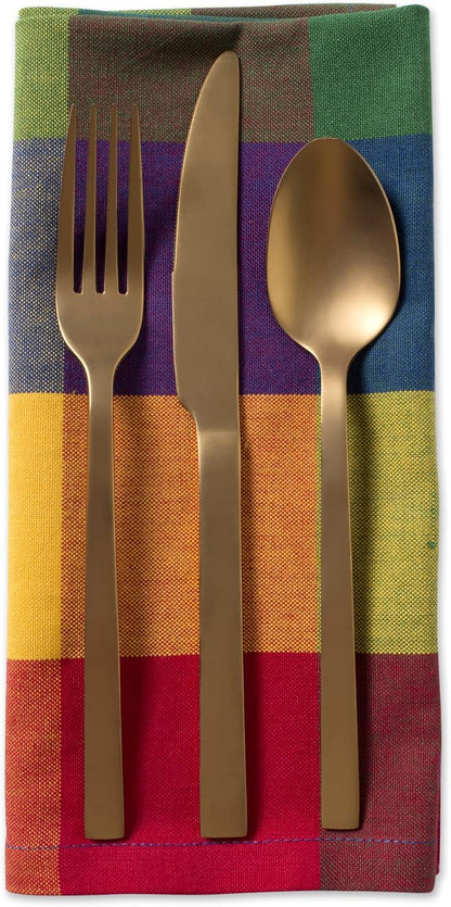 DII Checkered Tabletop Collection 100% Cotton, Machine Washable, Napkin Set, 20x20, Summer Check, 4 Piece