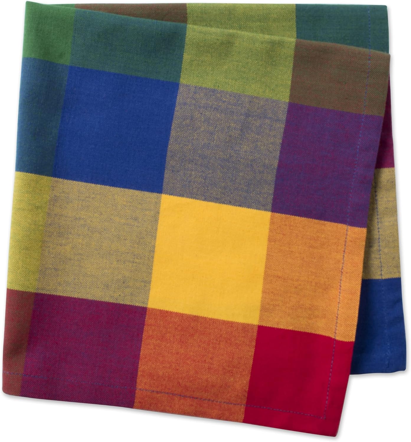 DII Checkered Tabletop Collection 100% Cotton, Machine Washable, Napkin Set, 20x20, Summer Check, 4 Piece