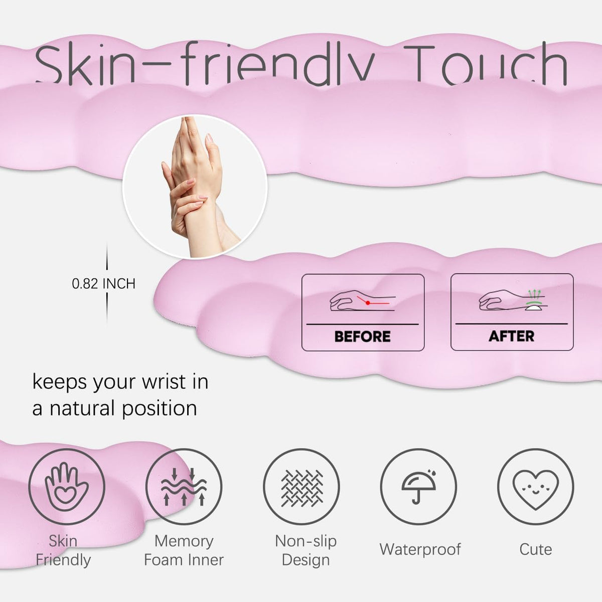 4 in 1 Ergonomic Leather Cloud Wrist Rest Keyboard and Mouse Pad & Coaster