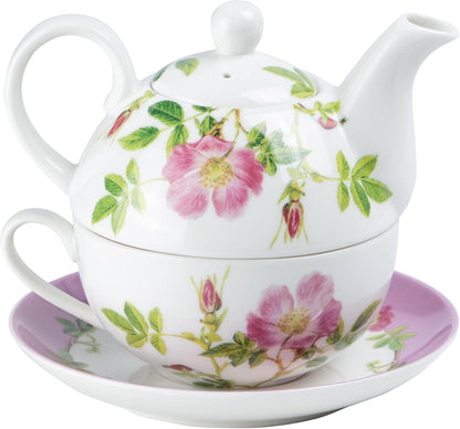 Grace Teaware Porcelain 4-Piece Tea For One (Pink Iceberg)