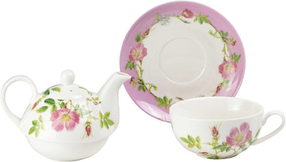 Grace Teaware Porcelain 4-Piece Tea For One (Pink Iceberg)