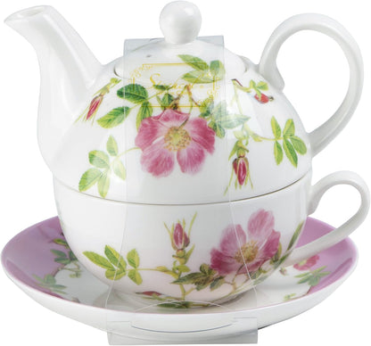 Grace Teaware Porcelain 4-Piece Tea For One (Pink Iceberg)
