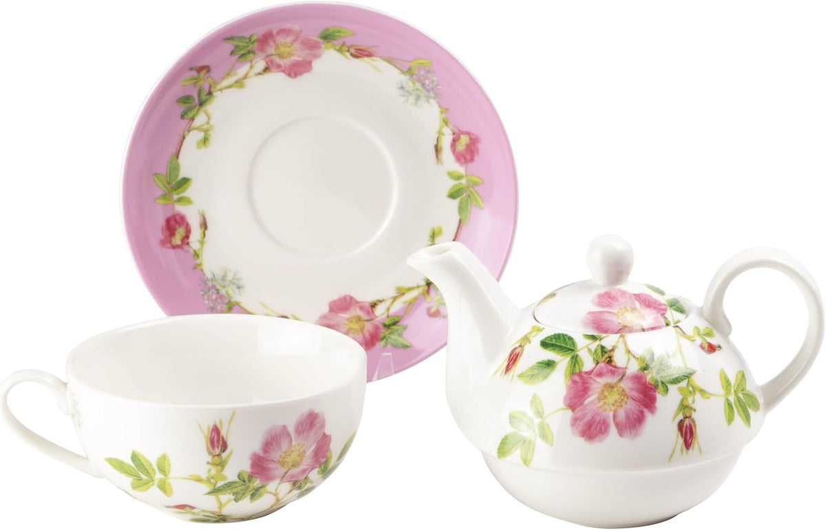 Grace Teaware Porcelain 4-Piece Tea For One (Pink Iceberg)