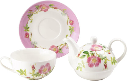 Grace Teaware Porcelain 4-Piece Tea For One (Pink Iceberg)