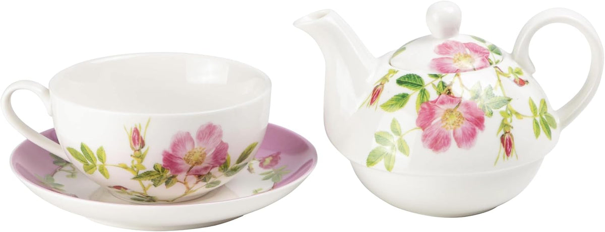 Grace Teaware Porcelain 4-Piece Tea For One (Pink Iceberg)