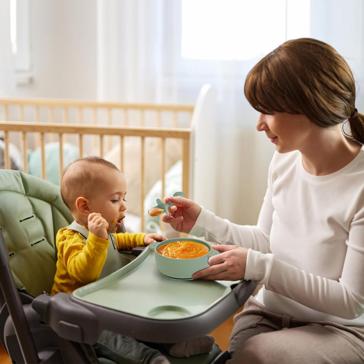 6 Pack Silicone Baby Forks and Spoons Set, BPA Free