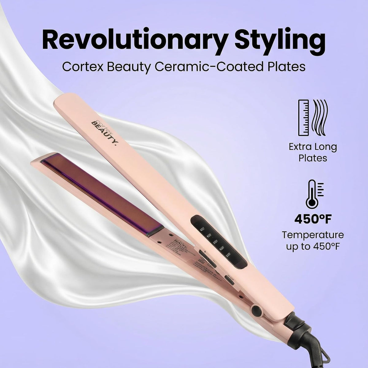 Flat Iron Hair Straightener 1 Inch | Professional Ceramic Coated Plates Flat Iron for Smooth, Shiny, Frizz-Free Hair, Fast Heating, One-Pass Styling Results, Salon Quality Finish (Pink)