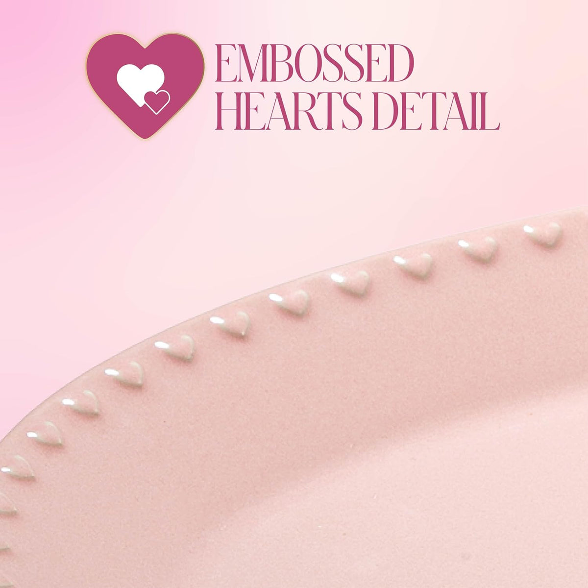 Paris Hilton Oval Ceramic Serving Platter with Heart Rim Detailing, Iconic Stoneware for Entertaining & Display, 17x11 Inches, Pink