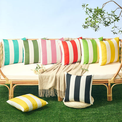 Outdoor Pillow Covers 12x20 Pink Striped Outdoor Decor JB007H12