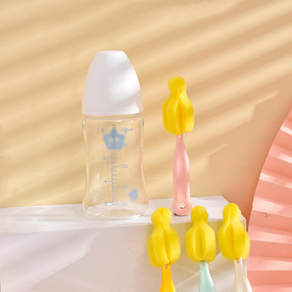 ZAAWUUT 6 Pieces Long Handle Bottle Nipple Cleaner,Sponge Scrubber Brush for Deep Cleaning (Pink)