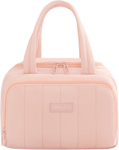 Lunch Box for Women 7L Soft Insulated Lunch Bag Reusable Leakproof Lunch Cooler for Work Meal Picnic Hiking Camping Pink