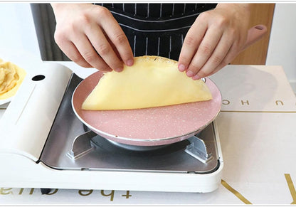 Pink Aluminum Nonstick Frying Pan for Omelette and Pancakes
