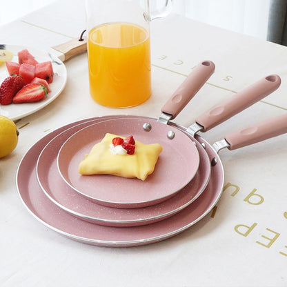 Pink Aluminum Nonstick Frying Pan for Omelette and Pancakes