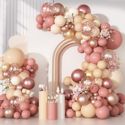 170Pcs Blush Dusty Rose Pink Balloons Garland Arch Kit 18 12 10 5 Inch