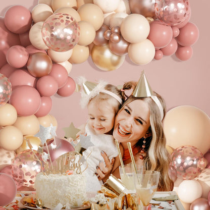 170Pcs Blush Dusty Rose Pink Balloons Garland Arch Kit 18 12 10 5 Inch