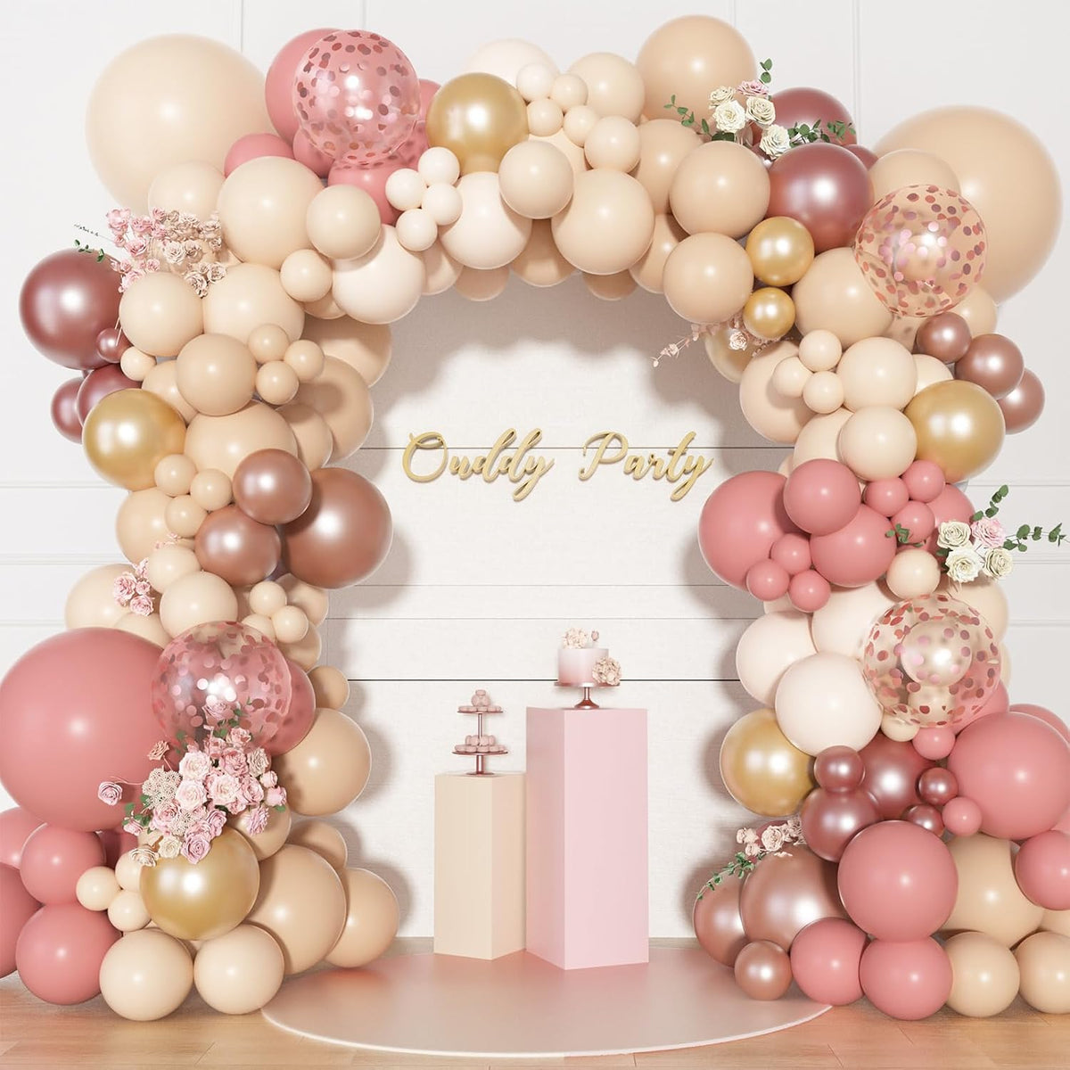 170Pcs Blush Dusty Rose Pink Balloons Garland Arch Kit 18 12 10 5 Inch