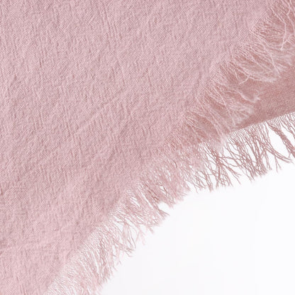 DeZerlor 6 Pack Pink Cotton Linen Napkins with Fringe Summer Cloth Napkins Set of 6 Boho Handmade Dinner Napkins Bulk for Wedding Bridal Baby Shower Parties, 17 x 17 Inches