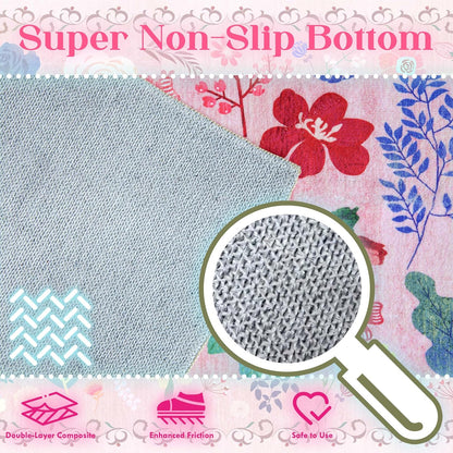 Floral 2x3 Area Rug, Machine Washable Soft Print Boho Carpet, Non Slip Low Pile Flower Area Rugs for Living Room Bedroom Kitchen Dining Room Hallway Entryway Nursery Indoor, Pink