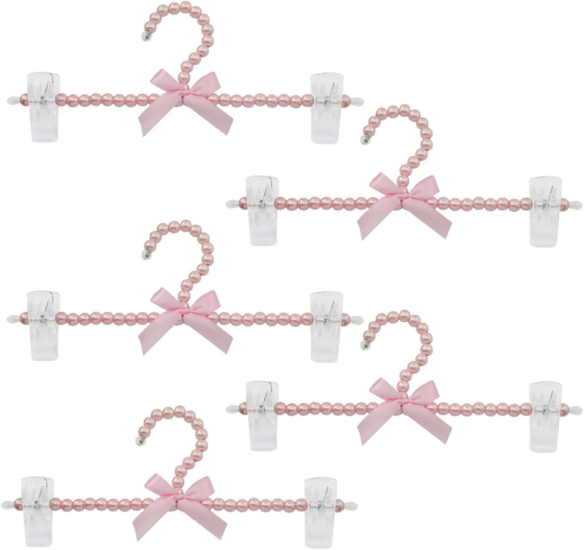 13 inch Pearl Hanger Pants Hangers with Clip,Cute Ribbon Bow Hanger