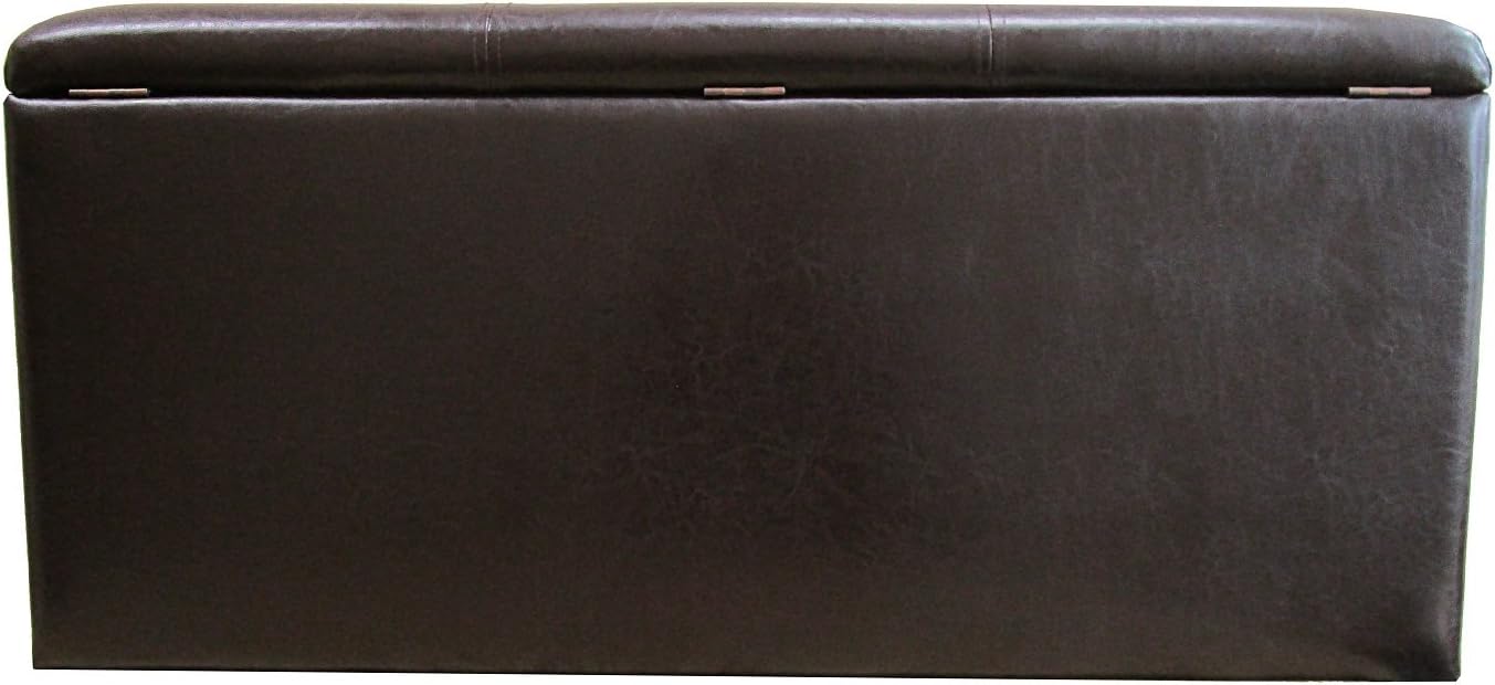 Homepop Home Decor | Button Tufted Leatherette Pet Bed & Bench | Faux Leather Pet Bed | Decorative Pet Furniture (Brown) 38" x 18" x 18"