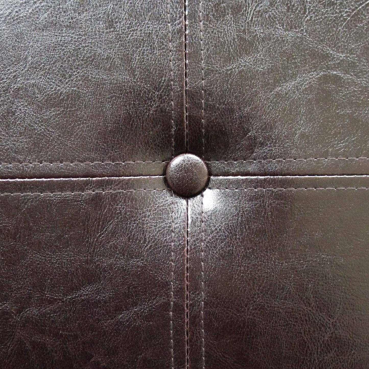 Homepop Home Decor | Button Tufted Leatherette Pet Bed & Bench | Faux Leather Pet Bed | Decorative Pet Furniture (Brown) 38" x 18" x 18"