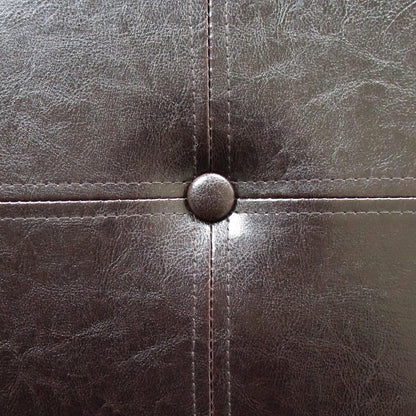 Homepop Home Decor | Button Tufted Leatherette Pet Bed & Bench | Faux Leather Pet Bed | Decorative Pet Furniture (Brown) 38" x 18" x 18"