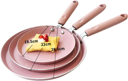 Aluminum Non-stick Frying Pan 8-inch Pink Omelet Pancake Skillet for Home and Restaurant Cooking