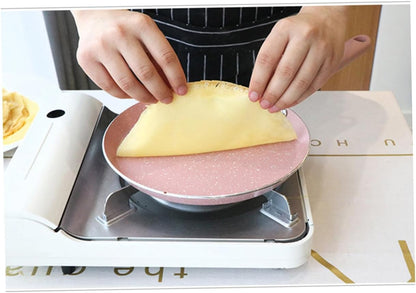 Aluminum Non-stick Frying Pan 8-inch Pink Omelet Pancake Skillet for Home and Restaurant Cooking