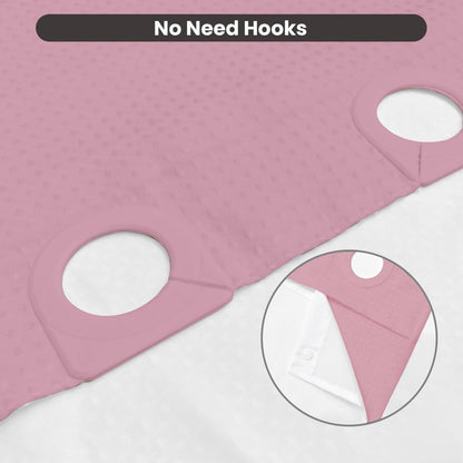 Inhousolu No Hook Shower Curtain with Removable Snap-in Liner, Waffle Weave 230 GSM Polyester, Weighted Hem, Water Repellent Washable, 72 x 72 Inch, Pink
