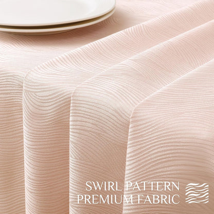 Jacquard Rectangle Tablecloth 52 x 70 Inch, Light Pink