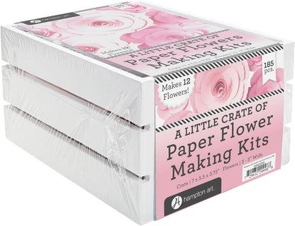 Little Crate Paper Flower Kit, Pink, 185pc